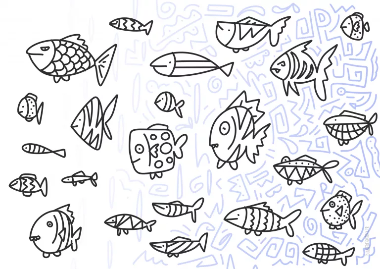 Coloriage poisson d’avril à imprimer pour enfants
